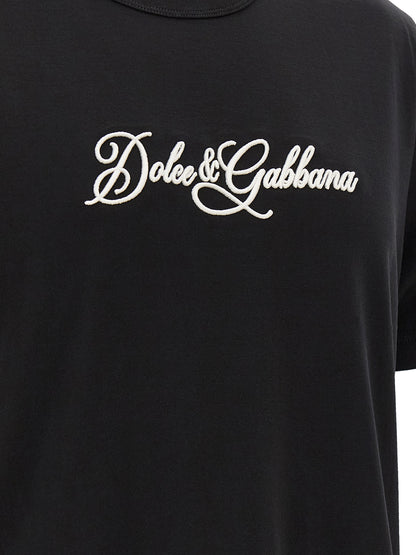 Dolce & Gabbana Camiseta De Algodón Negra - Calce Preciso