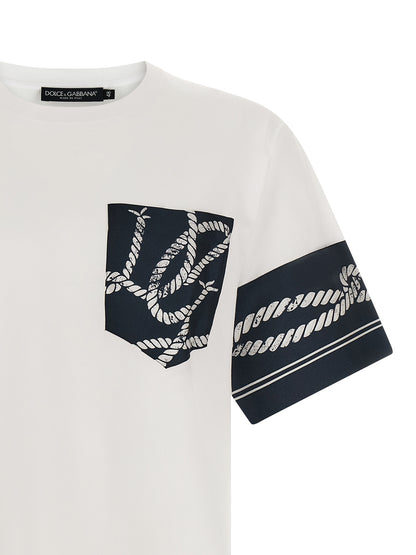 Camiseta de algodón azul Dolce & Gabbana