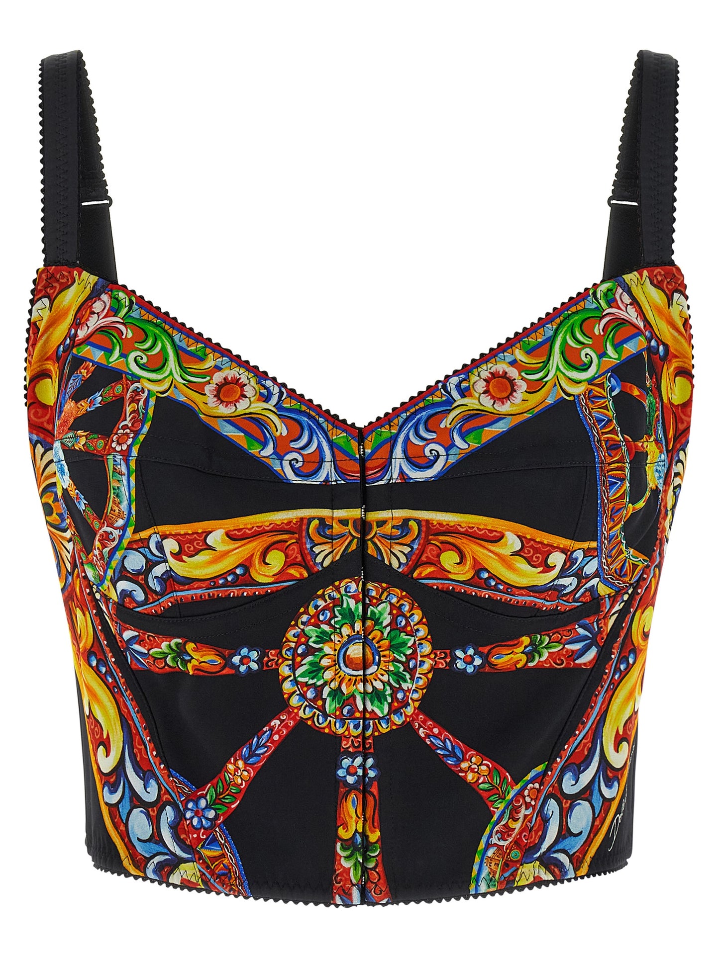 Débardeur en soie multicolore Dolce & Gabbana