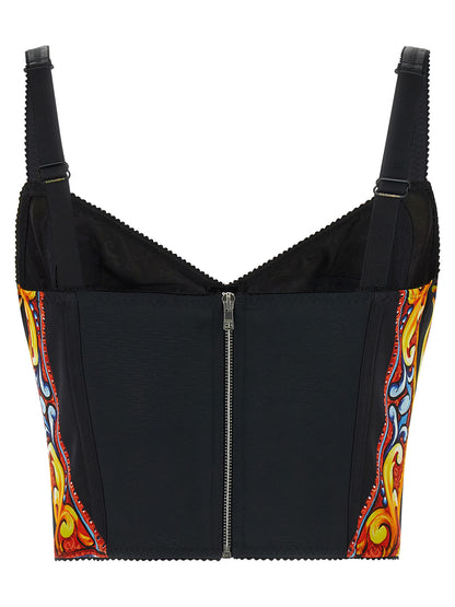 Débardeur en soie multicolore Dolce & Gabbana