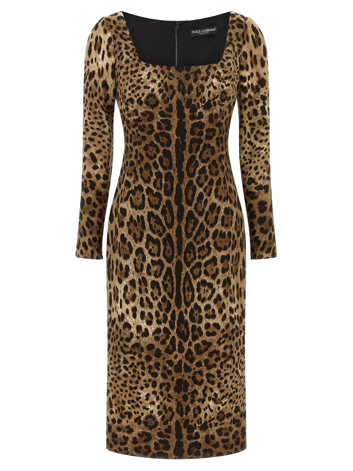Vestido midi marrón de viscosa de Dolce & Gabbana