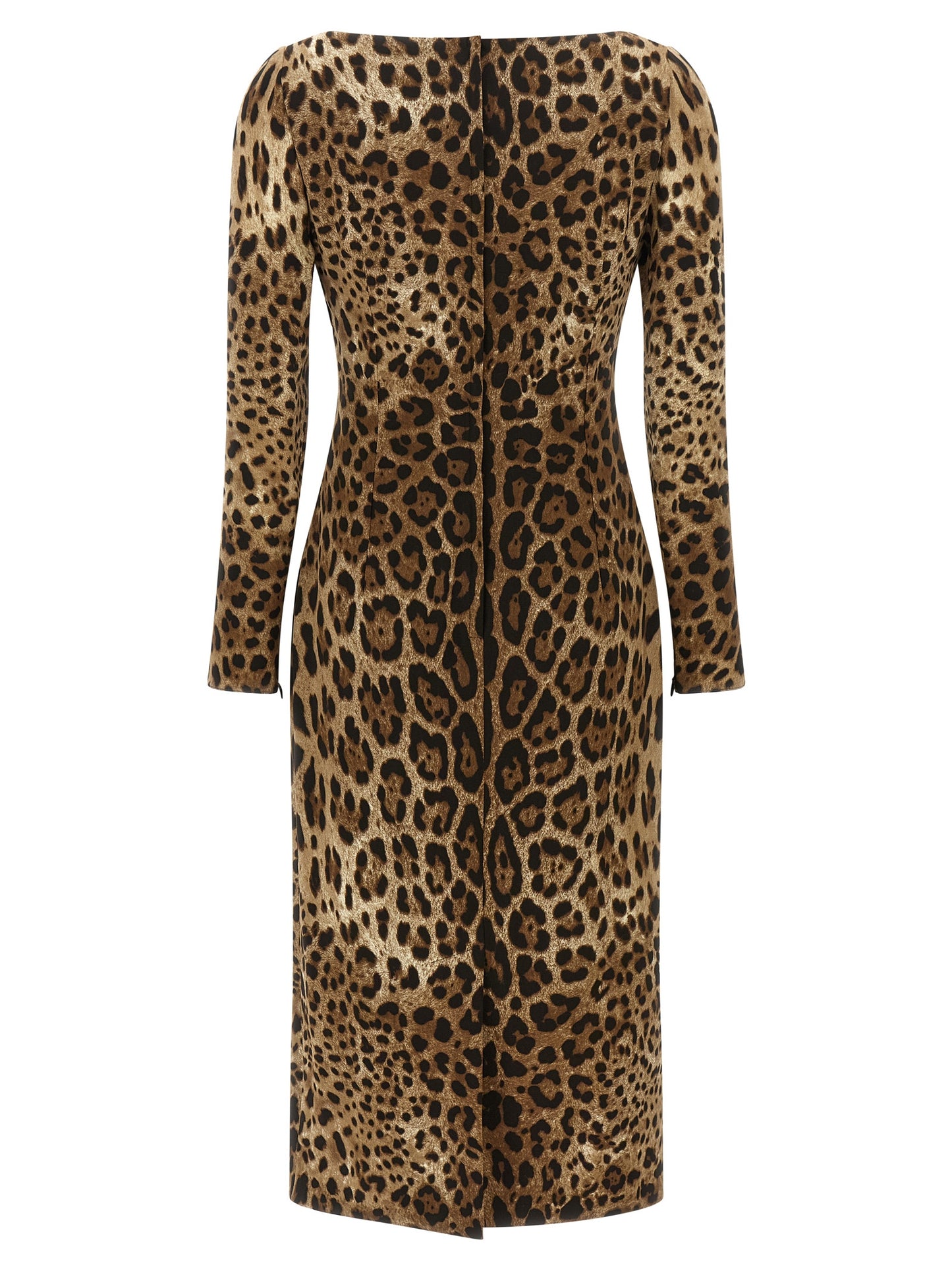 Vestido midi marrón de viscosa de Dolce & Gabbana