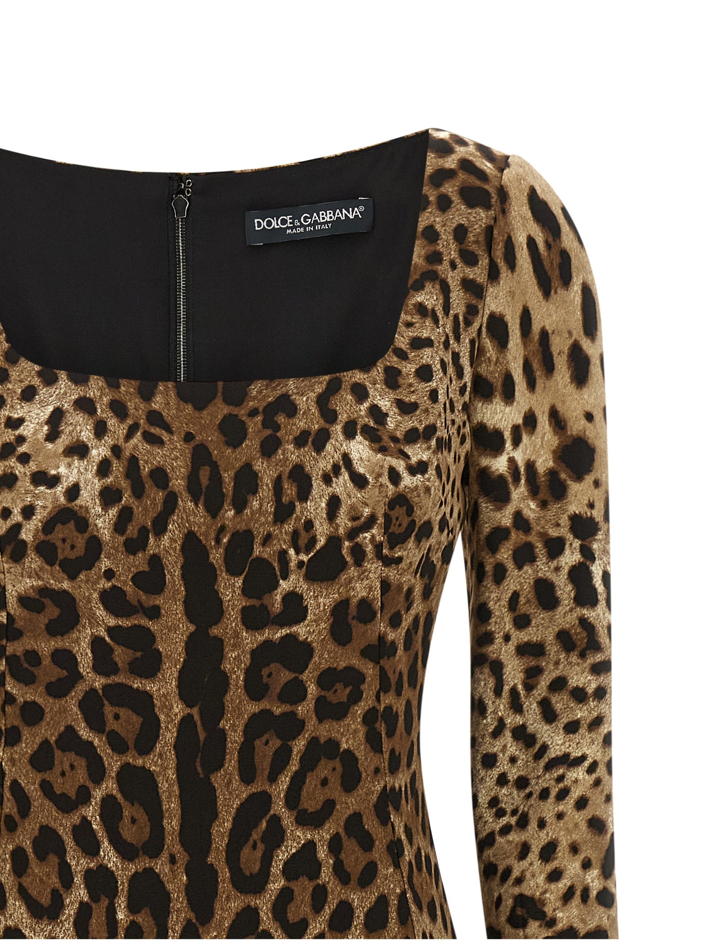 Vestido midi marrón de viscosa de Dolce & Gabbana