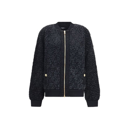 Bomber Balmain negro de viscosa