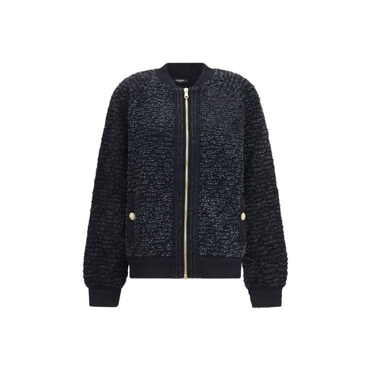 Bomber Balmain negro de viscosa