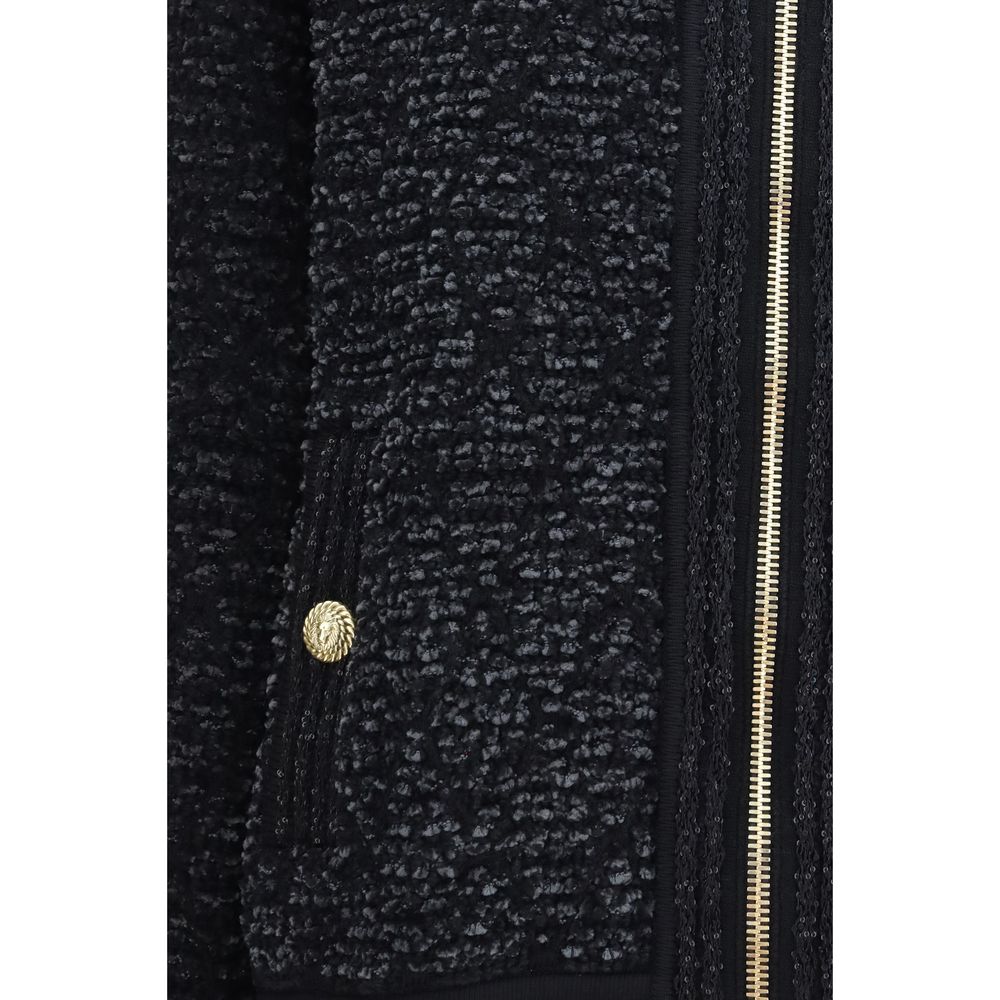 Bomber Balmain negro de viscosa