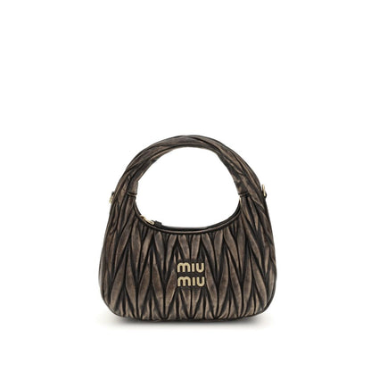 Bolso de hombro Miu Miu de piel de cordero marrón (Ovis Aries Aries)
