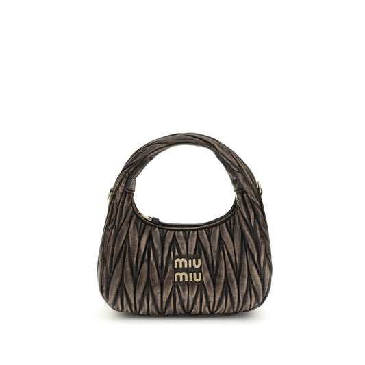 Bolso de hombro Miu Miu de piel de cordero marrón (Ovis Aries Aries)