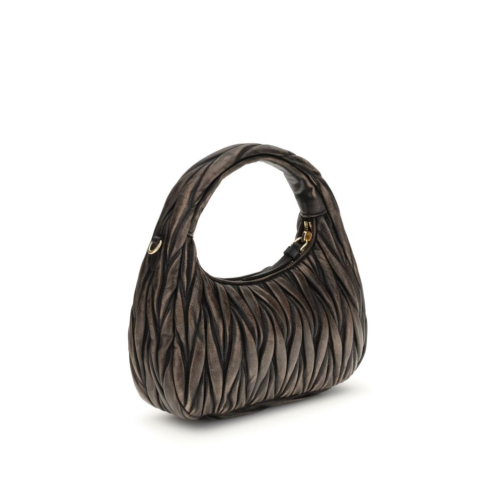 Bolso de hombro Miu Miu de piel de cordero marrón (Ovis Aries Aries)