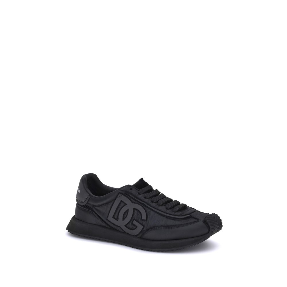 Baskets en toile noire de la marque Dolce & Gabbana