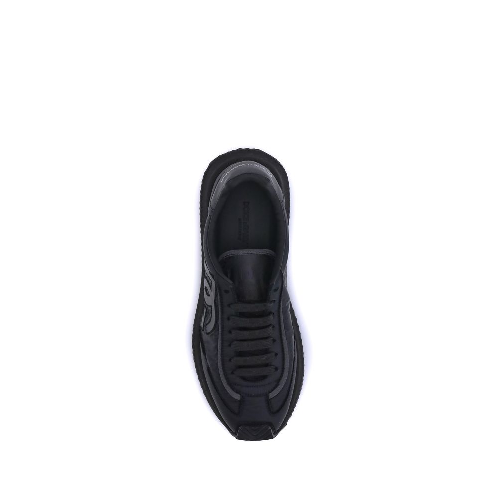 Baskets en toile noire de la marque Dolce & Gabbana