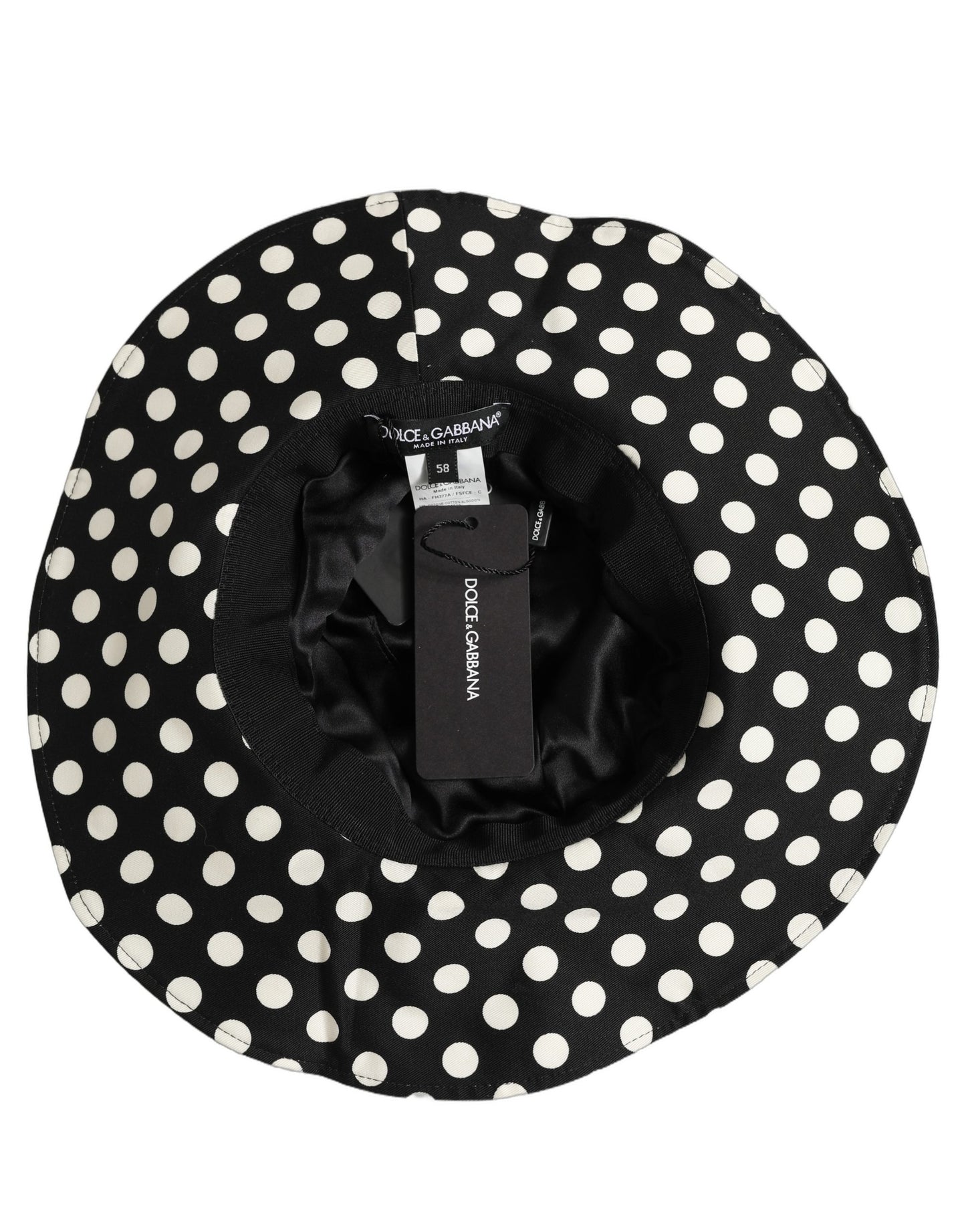 Gorro tipo pescador de algodón con lunares blancos y negros de Dolce & Gabbana