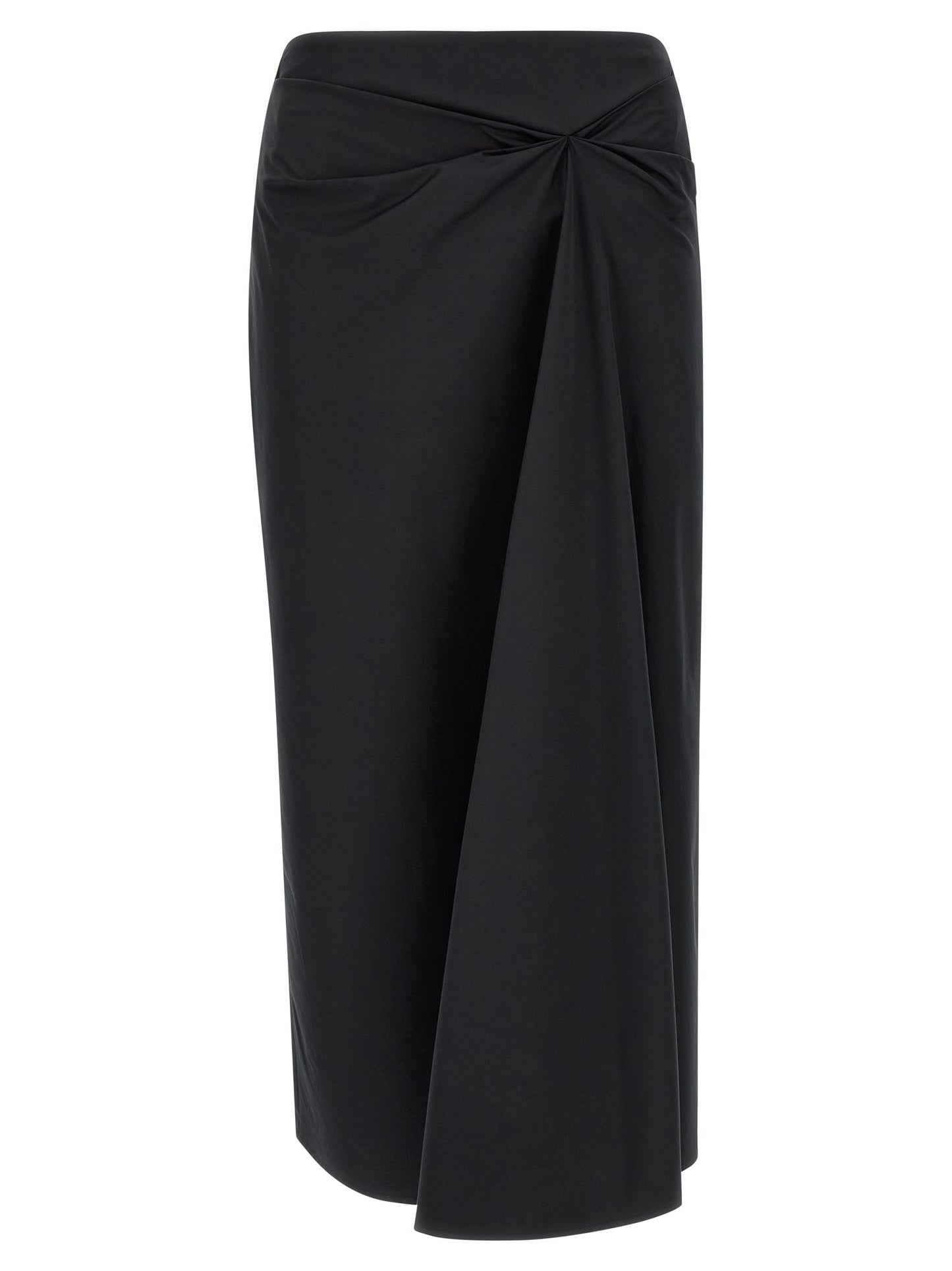 Falda midi de algodón negro Max Mara