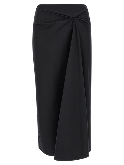 Falda midi de algodón negro Max Mara