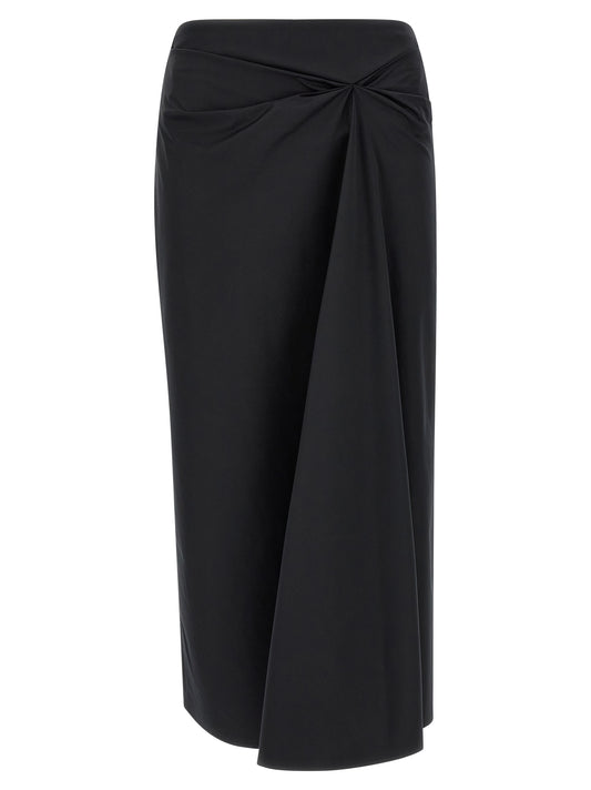 Falda midi de algodón negro Max Mara