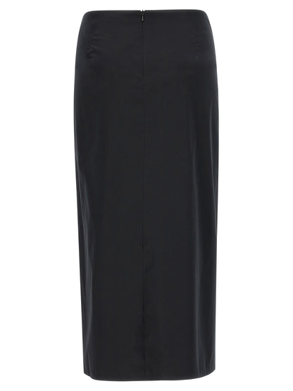 Falda midi de algodón negro Max Mara