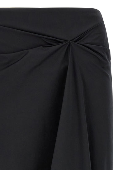 Falda midi de algodón negro Max Mara