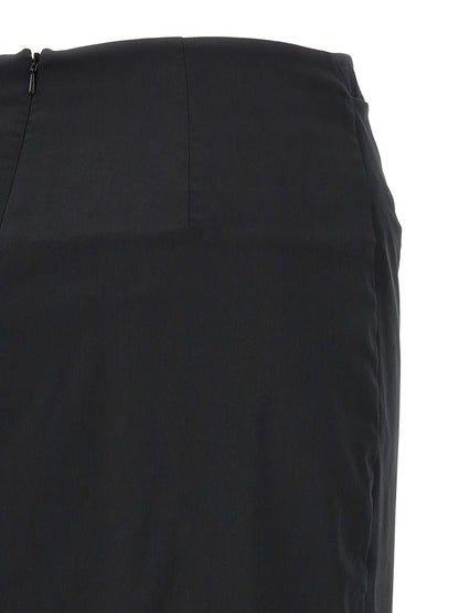 Falda midi de algodón negro Max Mara