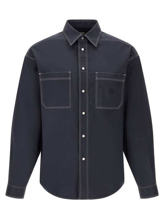 Blusa Fendi de algodón azul