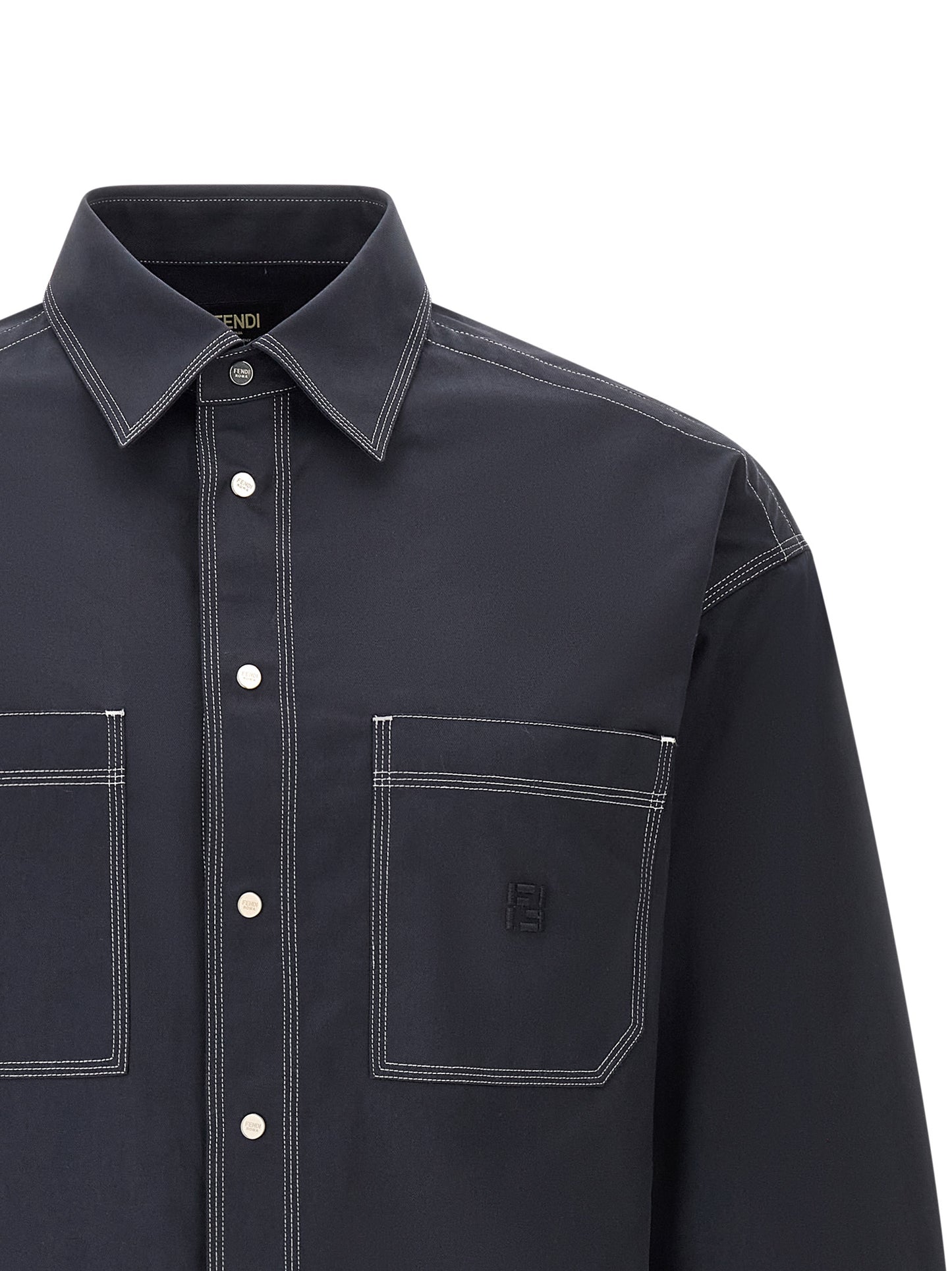 Blusa Fendi de algodón azul