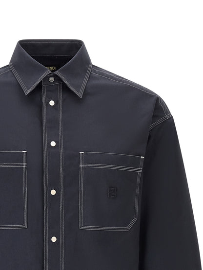 Blusa Fendi de algodón azul