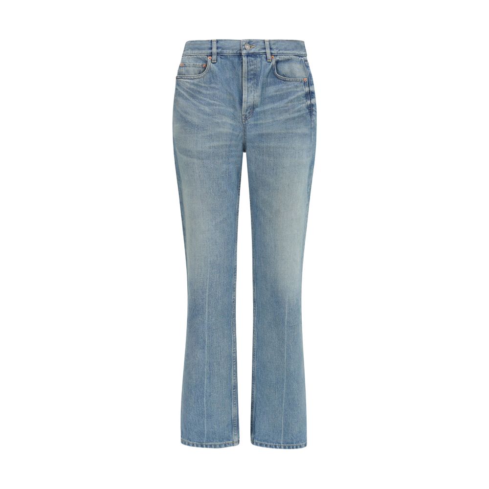 Vaqueros rectos Saint Laurent de algodón azul