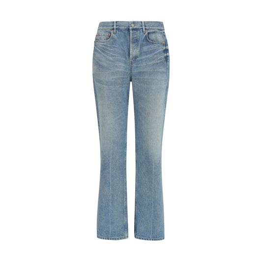 Vaqueros rectos Saint Laurent de algodón azul