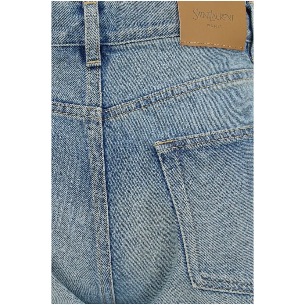 Vaqueros rectos Saint Laurent de algodón azul