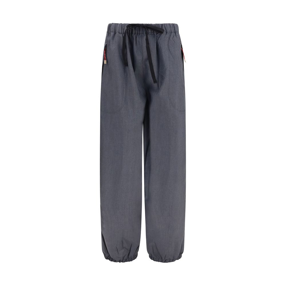 Pantalones Casuales Prada Tejido De Lana Merina Gris Ovis Aries