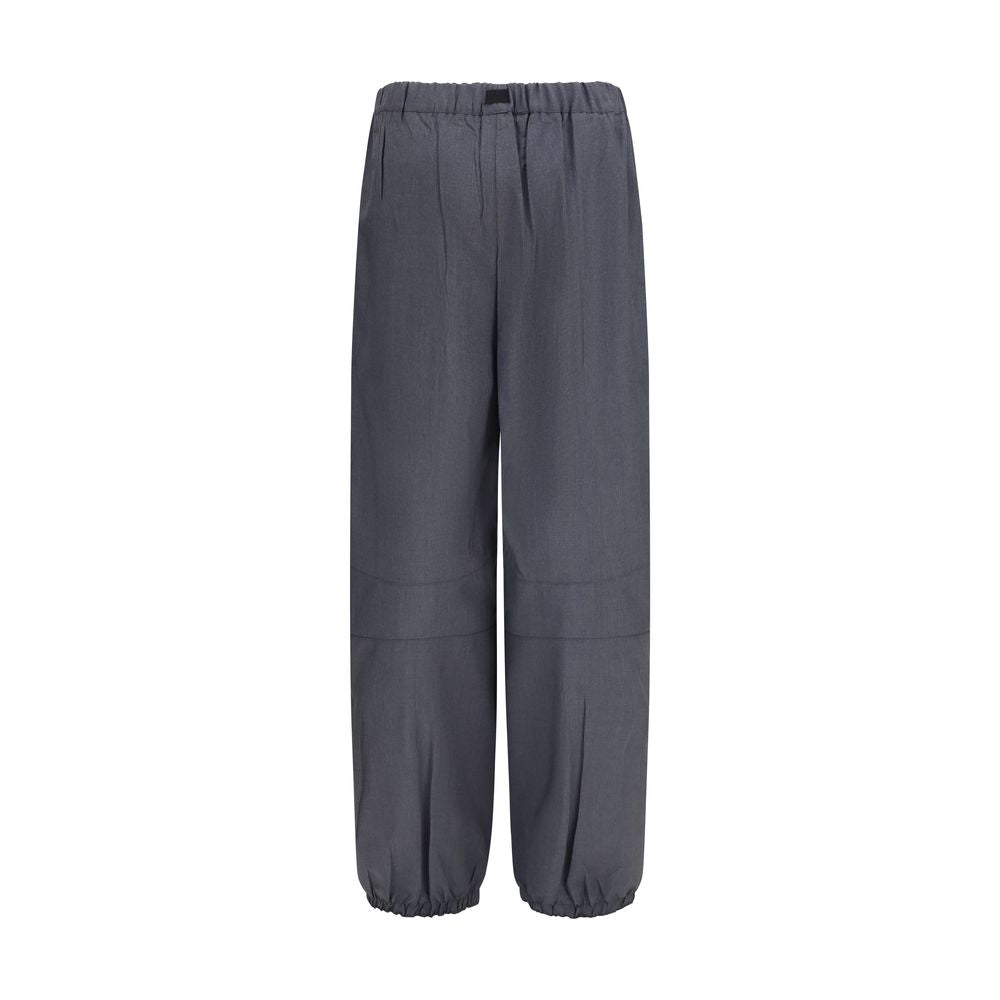 Pantalones Casuales Prada Tejido De Lana Merina Gris Ovis Aries