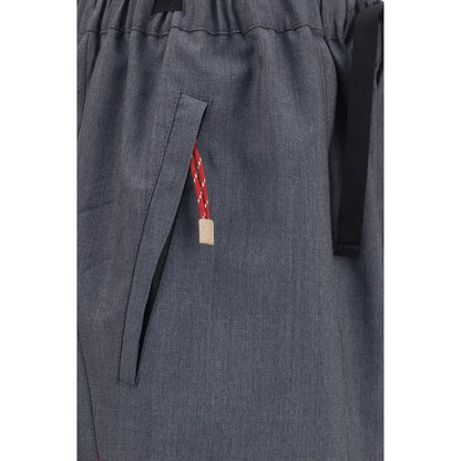 Pantalones Casuales Prada Tejido De Lana Merina Gris Ovis Aries