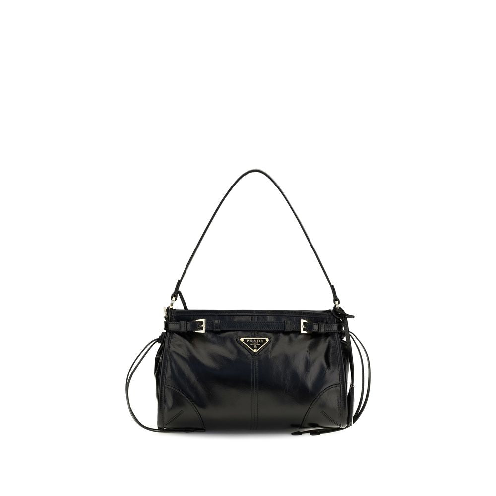 Bolso de mano Prada de piel de becerro negra Bos Taurus