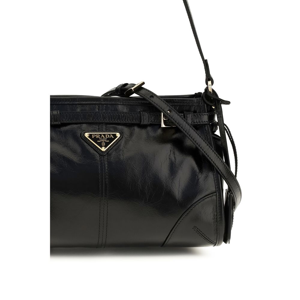 Bolso de mano Prada de piel de becerro negra Bos Taurus