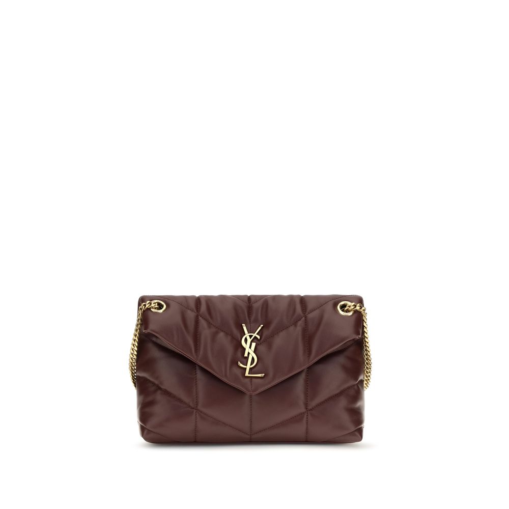 Bolso de Hombro Saint Laurent de Piel de Cordero Burdeos