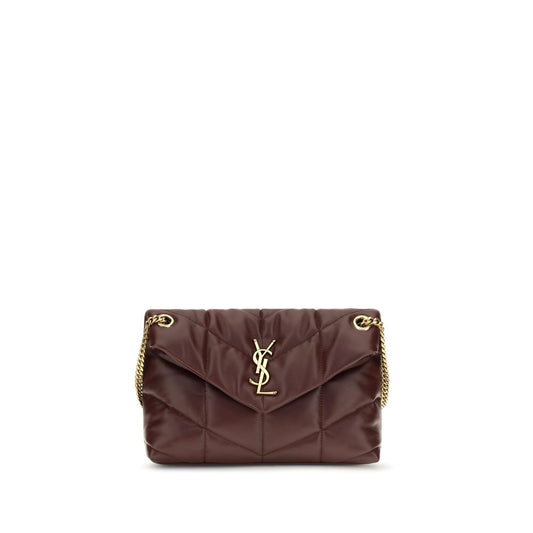 Bolso de Hombro Saint Laurent de Piel de Cordero Burdeos
