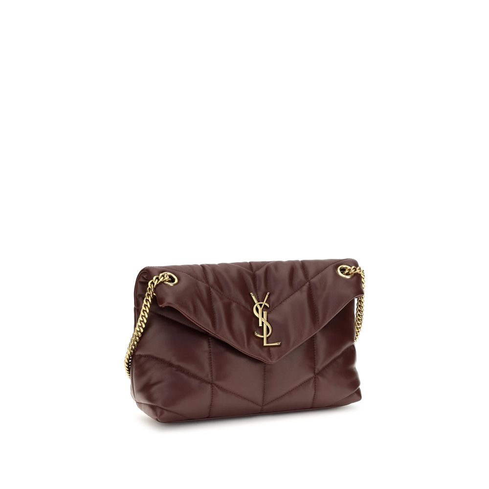 Bolso de Hombro Saint Laurent de Piel de Cordero Burdeos