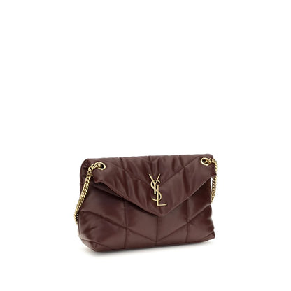 Bolso de Hombro Saint Laurent de Piel de Cordero Burdeos