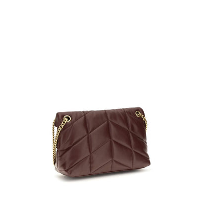 Bolso de Hombro Saint Laurent de Piel de Cordero Burdeos