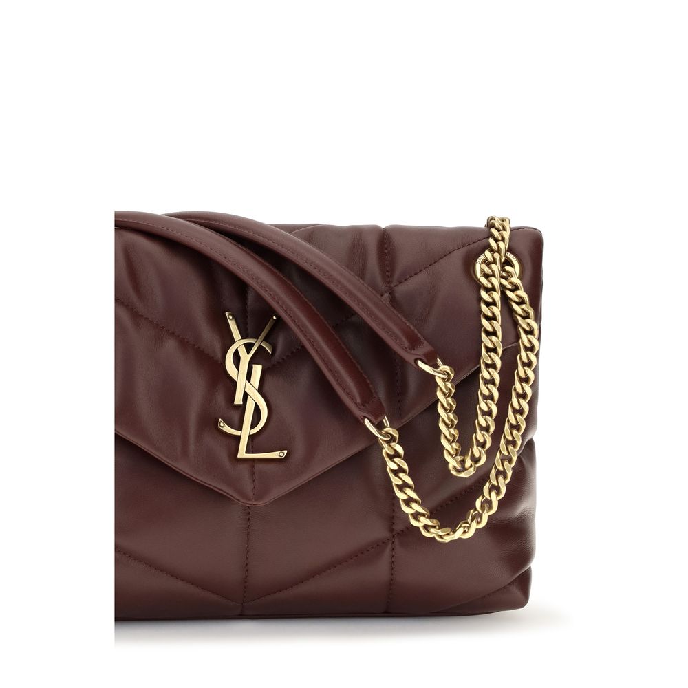 Bolso de Hombro Saint Laurent de Piel de Cordero Burdeos