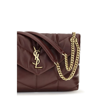 Bolso de Hombro Saint Laurent de Piel de Cordero Burdeos