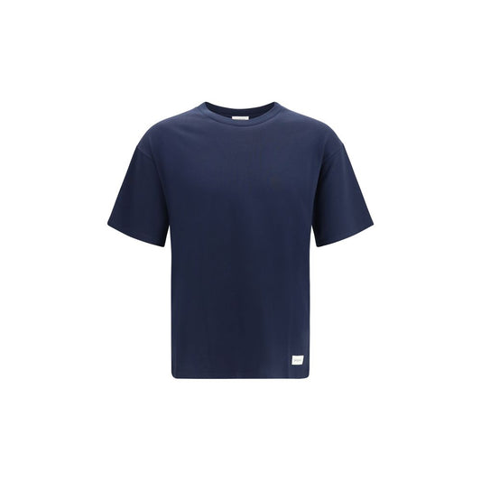 Camiseta de algodón azul Saint Laurent