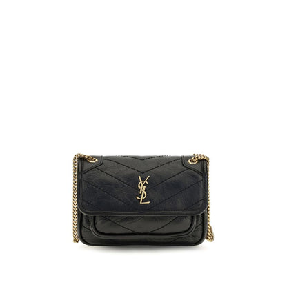 Bolso de hombro Saint Laurent de piel de becerro negra Bos Taurus