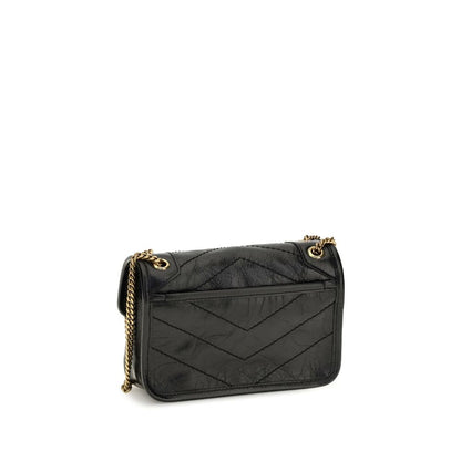 Bolso de hombro Saint Laurent de piel de becerro negra Bos Taurus