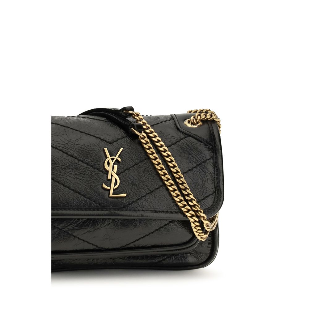 Bolso de hombro Saint Laurent de piel de becerro negra Bos Taurus