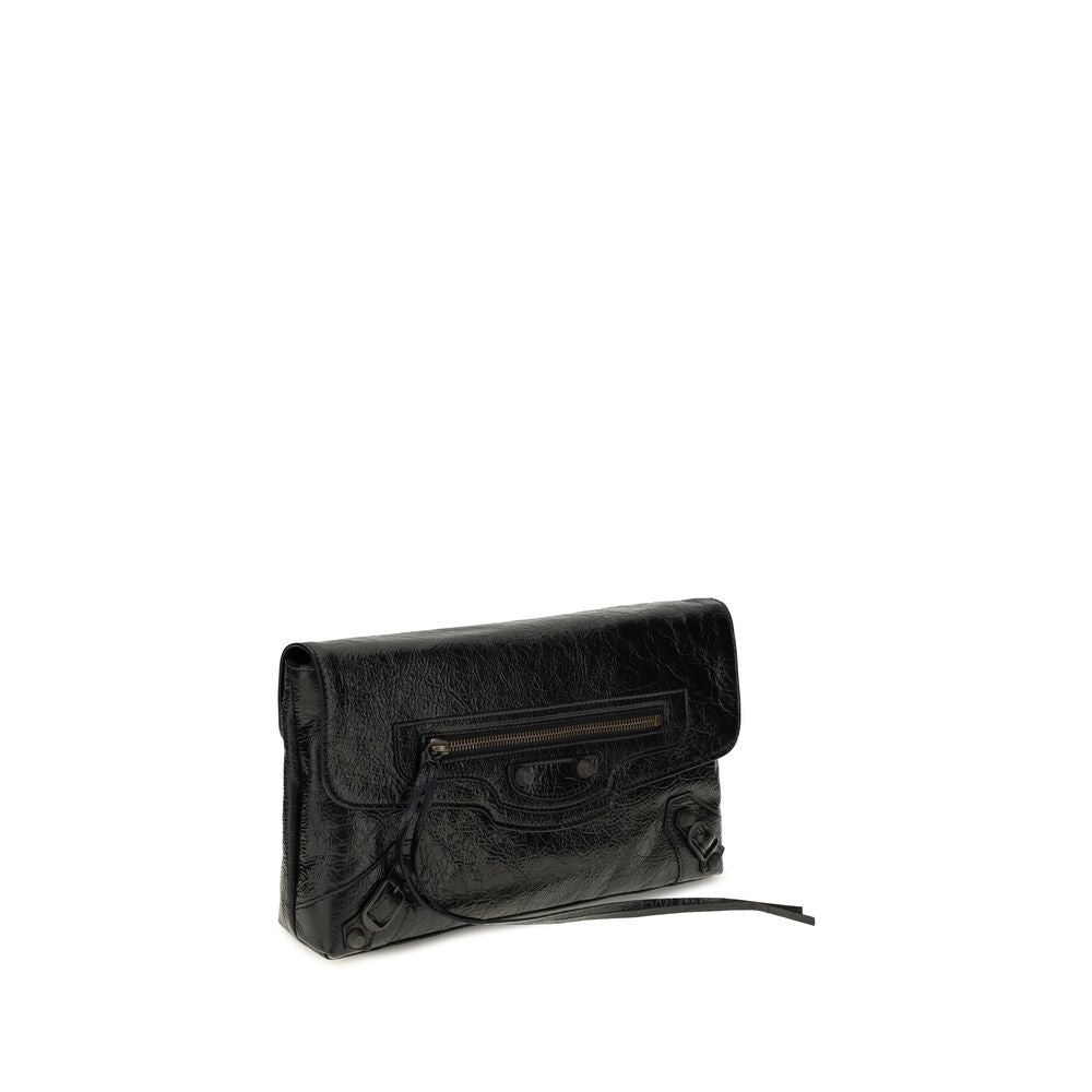 Bolso de mano Balenciaga negro de piel de cordero Ovis Aries Aries