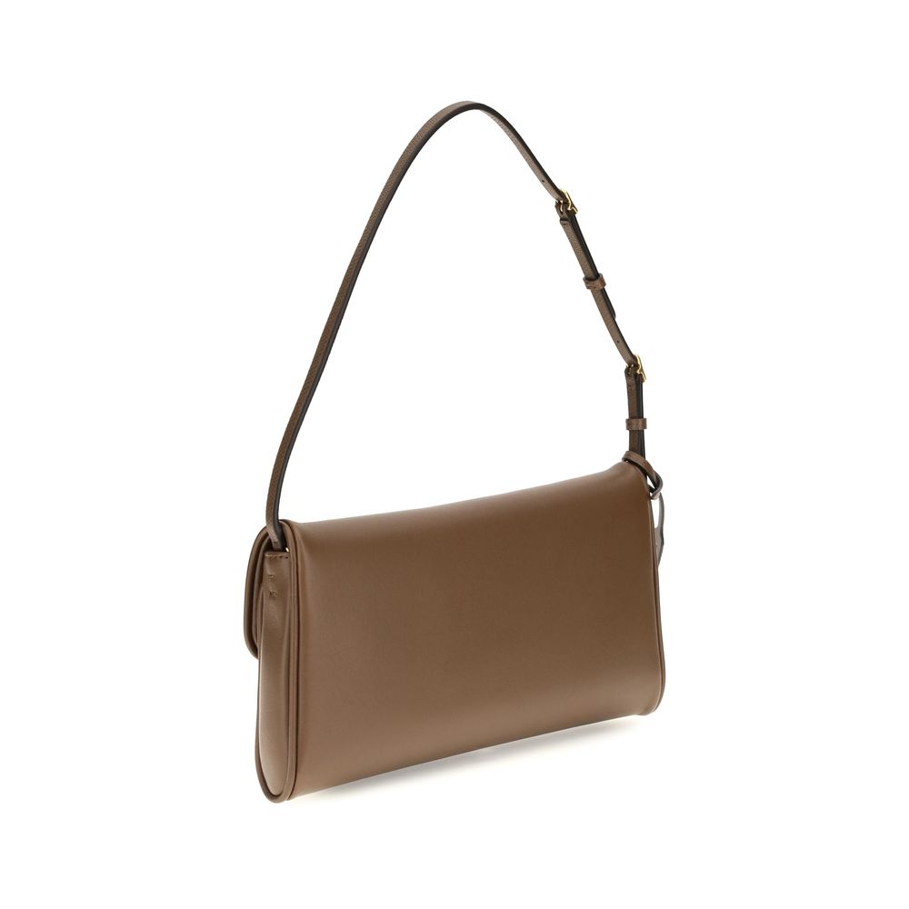 Bolso de hombro Valentino Garavani de piel de becerro marrón Bos Taurus