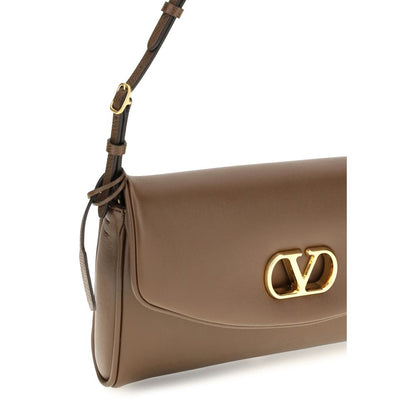 Bolso de hombro Valentino Garavani de piel de becerro marrón Bos Taurus