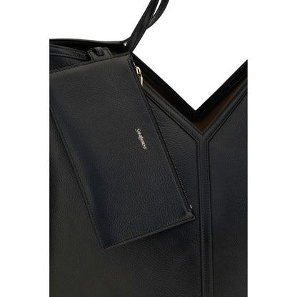 Bolso de hombro Saint Laurent de piel de becerro negra Bos Taurus