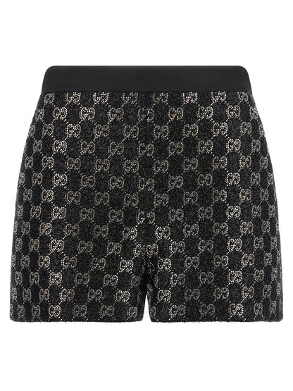 Gucci Pantalones Cortos De Viscosa Negra - Diseño