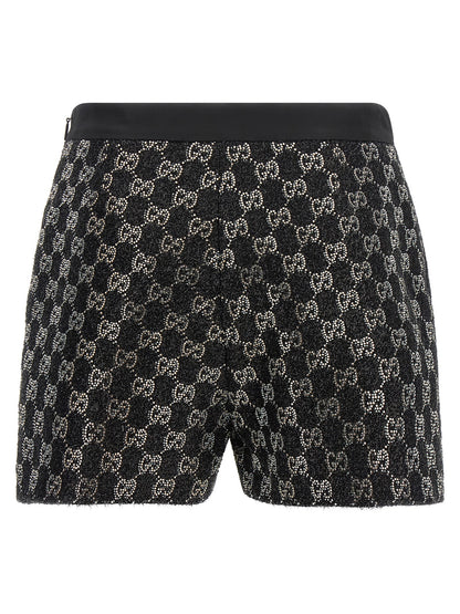Gucci Pantalones Cortos De Viscosa Negra - Diseño